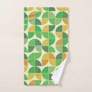 Retro Mediados de Siglo Geométrico Floral Verd