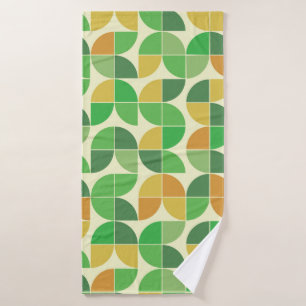 Retro Mediados de Siglo Geométrico Floral Verd