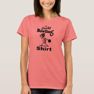 Retro mi suertuda camiseta de bolos para mujeres