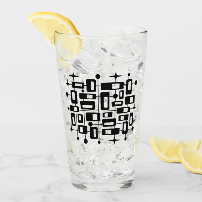 Retro Mid Century Modern Atomic Abstract (Anverso (hielo))