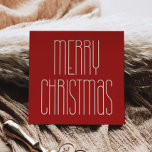 Retro Minimalista Feliz Navidad Plaza Roja<br><div class="desc">Tarjeta navideña: una tipografía inspirada en el arte retro para un diseño minimalista con forma cuadrada original.</div>