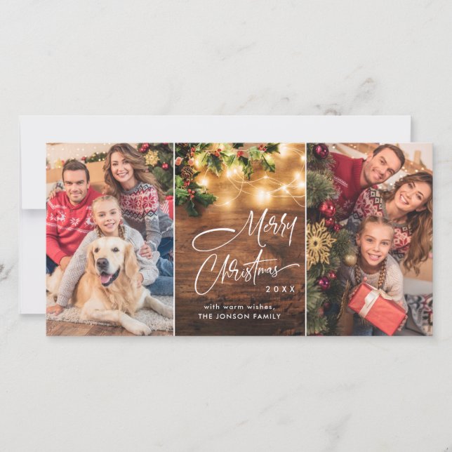 Retro Mistletoe Rústico Feliz de Navidad (Anverso)