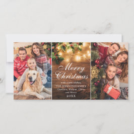 Retro Mistletoe Rústico Feliz de Navidad