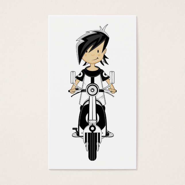 Retro Mod Chica en Scooter Bookmark (Frente)
