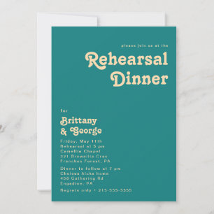 Retro moderno   Invitación a la cena de ensayo Ver