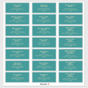 Retro moderno   Pegatina de la dirección de invita