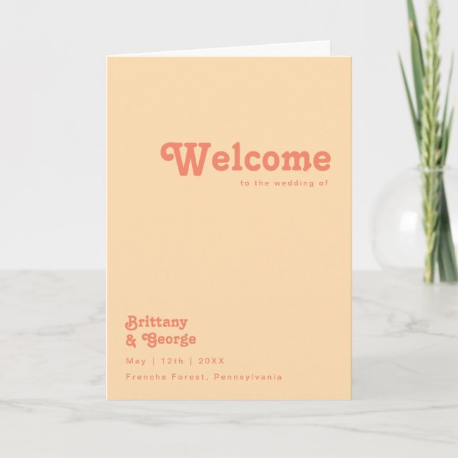 Retro moderno | Programa de Bodas Dobles con Crema (Anverso)