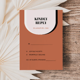 Retro Moderno Rubor Terracota negro y blanco RSVP