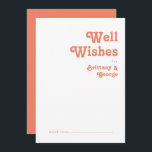 Retro moderno | Tarjeta de Buena Voluntad Coral Bo<br><div class="desc">Retro moderno | boda de coral tarjeta de buenos deseos es perfecta para su boda de verano boho tropical, de color y vintage. Su original fuente bohemia de mediados de siglo le da a este diseño un minimalista y clásico ambiente hippie. Si buscas un diseño con colores brillantes y llamativos...</div>