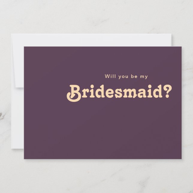 Retro moderno | Tarjeta de propuesta Purple Brides (Anverso)