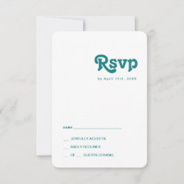 Retro moderno | Tarjeta RSVP de bordes redondeados