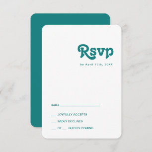Retro moderno   Tarjeta RSVP de bordes redondeados