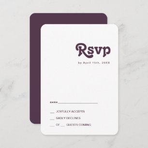 Retro moderno Tarjeta RSVP de bordes redondeados