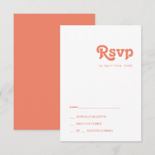 Retro moderno   Tarjeta RSVP de Coral