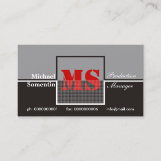 Retro Monograma negro gris tarjetas de visita