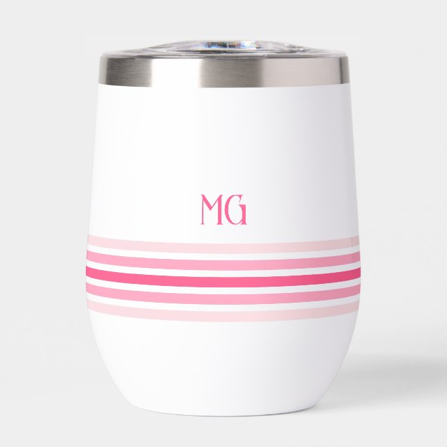 Retro Monogrammed Minimalist Stripes (Frente)