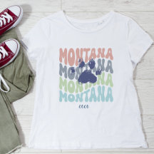 Retro Montana Perro Mamá Camiseta