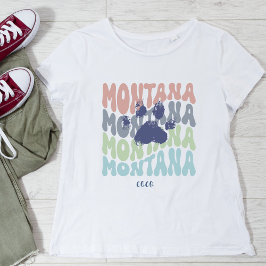Retro Montana Perro Mamá Camiseta