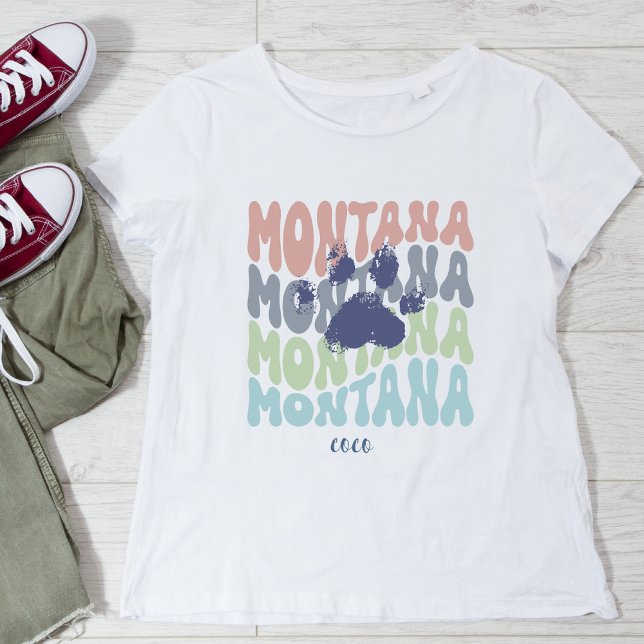 Retro Montana Perro Mamá Camiseta (Subido por el creador)