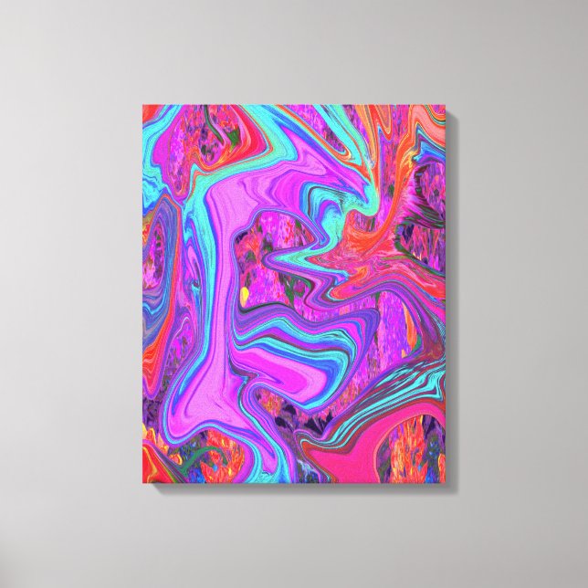 Retro morado, azul y Naranja Resumen de arte líqui (Anverso)