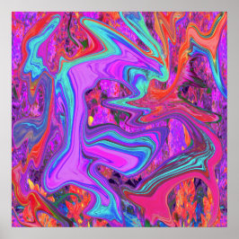Retro morado, azul y Naranja Resumen de arte líqui