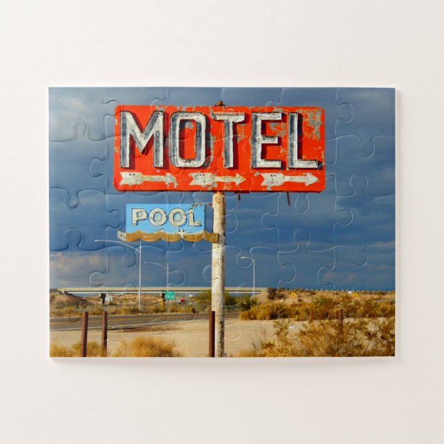 RETRO MOTEL RÓTULO PUZZLE FÁCIL (Horizontal)