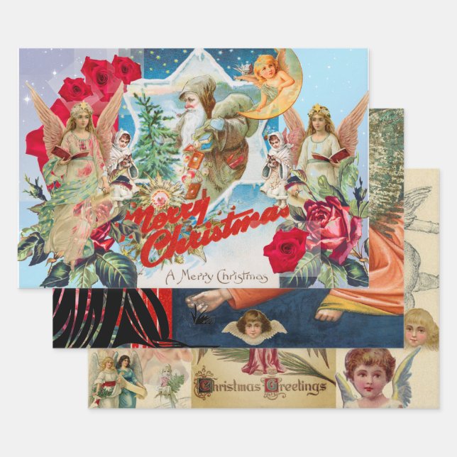 RETRO NAVIDADES IMÁGENES Conjunto de papel de ajus (Set)