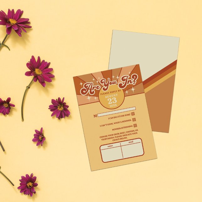 Retro Negrita Neon Naranja Boda Rosa RSVP (Subido por el creador)