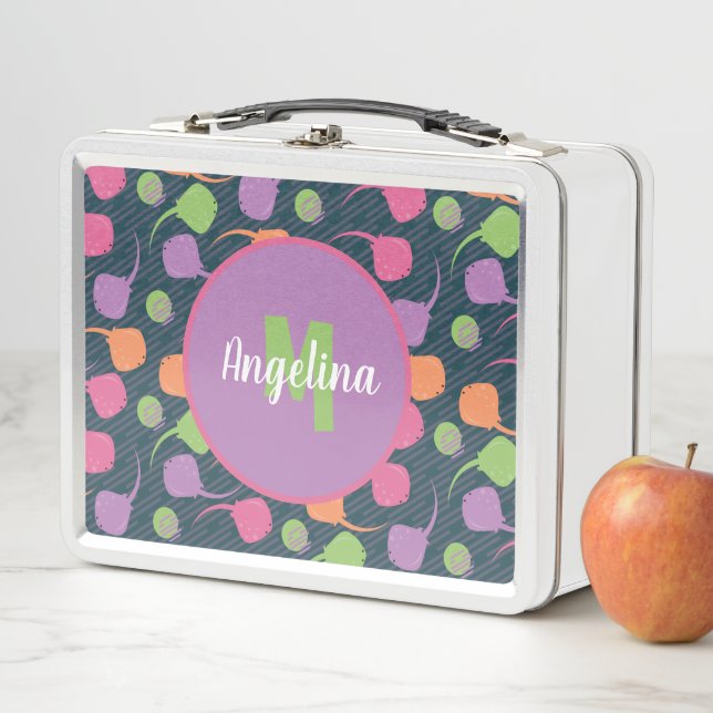 Retro Neon Stingray Metalizado Lunch Box (In situ)