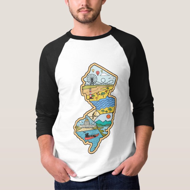 Retro New Jersey Cape May Atlantic City Souvenir (Anverso)