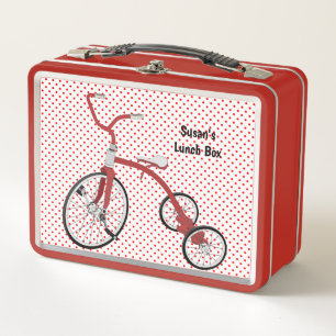 Retro Niños triciclo Caja de almuerzo Caja de esti
