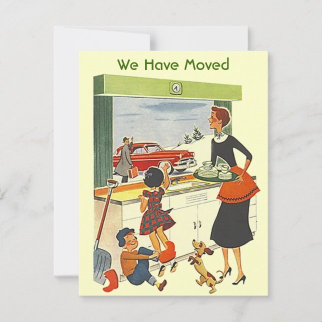 Retro Ocupado Hogar Nos hemos Mudado Anuncio de Mu (Anverso)