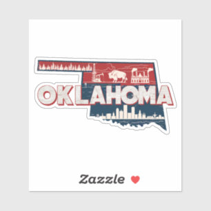 Retro Oklahoma Pegatina de coches estatales