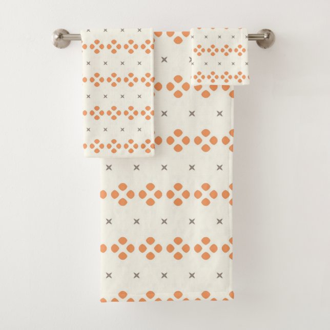 Retro Orange Geometric Dot Pattern (In situ)