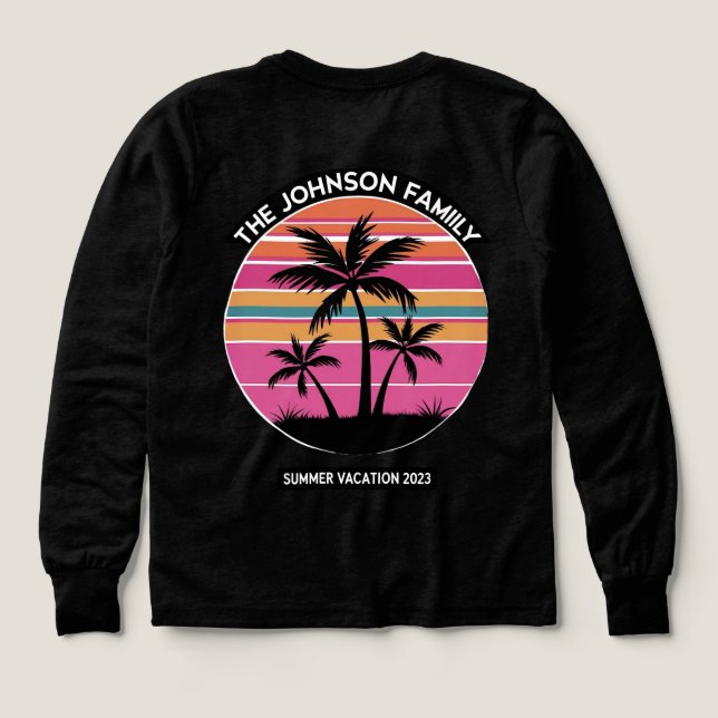 Retro Palm Tree Sunset - Family Vacation 2023 Desi (Reverso )