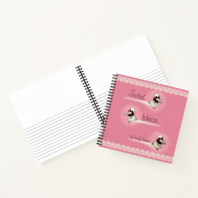 Retro pastel chica receta del libro de cocina pers (Interior)