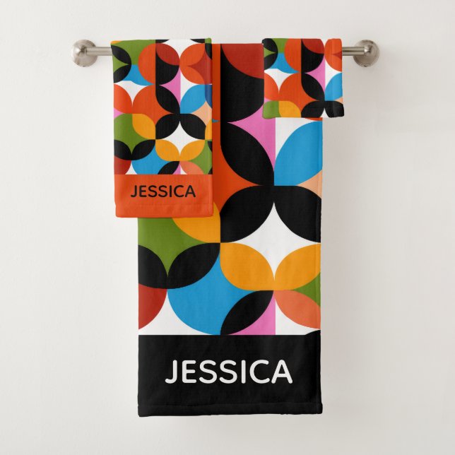 RETRO Pattern Colorful Mid Century Modern Name (In situ)