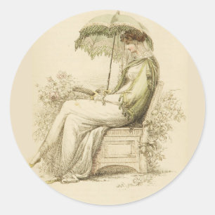 Retro Pegatina - Regency Lady Reading - Ronda