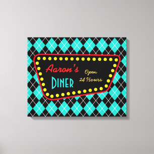 Retro Personalizado Diner Rótulo Arte