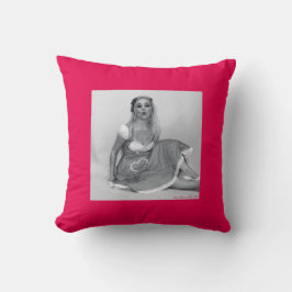 Retro Pinup Graciosa cita historia almohada rosada