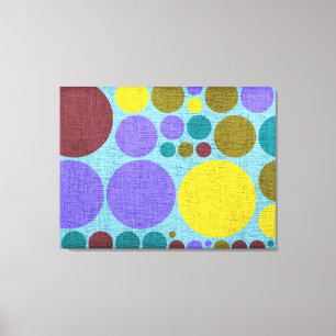 Retro Polka Dot Pintado Lienzo #3
