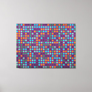 Retro Polka Dot Pintado Lienzo #4