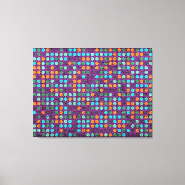 Retro Polka Dot Pintado Lienzo #4 (Anverso)