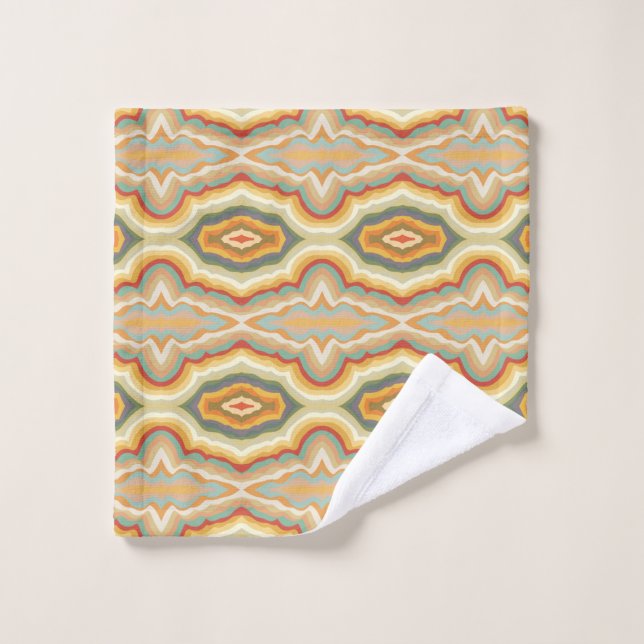 Retro Pop Art Abstract Geometric Wavy Pattern (Toallita)