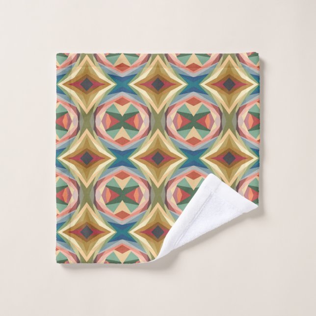 Retro Pop Art Geometric Color Block Pattern (Toallita)