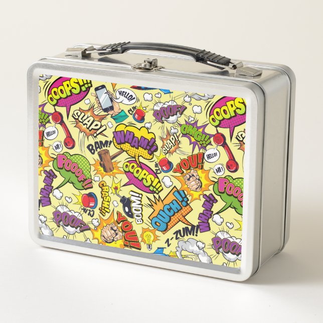 Retro Pop Art Metalizado Lunch Box (Anverso)