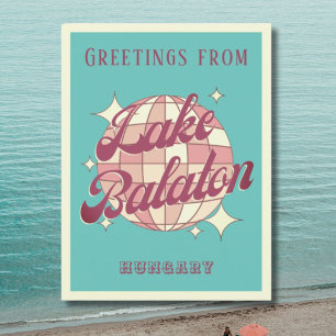 Retro postal vacacional del Lago Balaton Hungría
