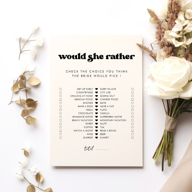 Retro Prefiere Tarjeta De Juego De Ducha De Novias (Subido por el creador)