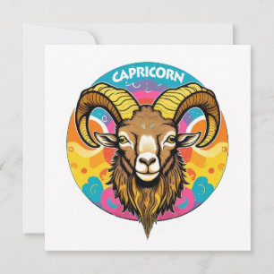 Retro Psicodélico Capricornio Zodíaco Cabra Dic En