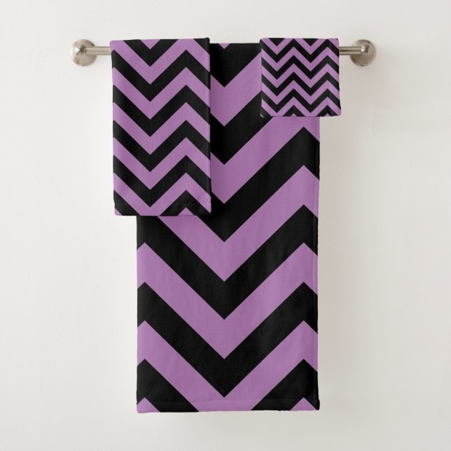 Retro Purple Black Stripes Art Deco (In situ)